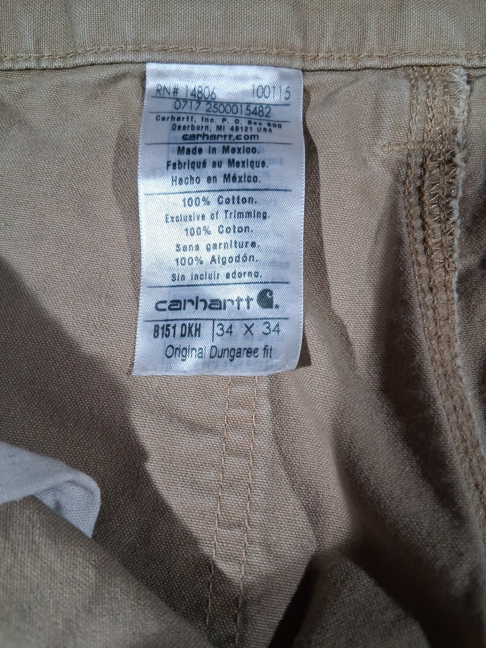 Carhartt Men's Tan Cotton Chinos - Picture 5 of 8